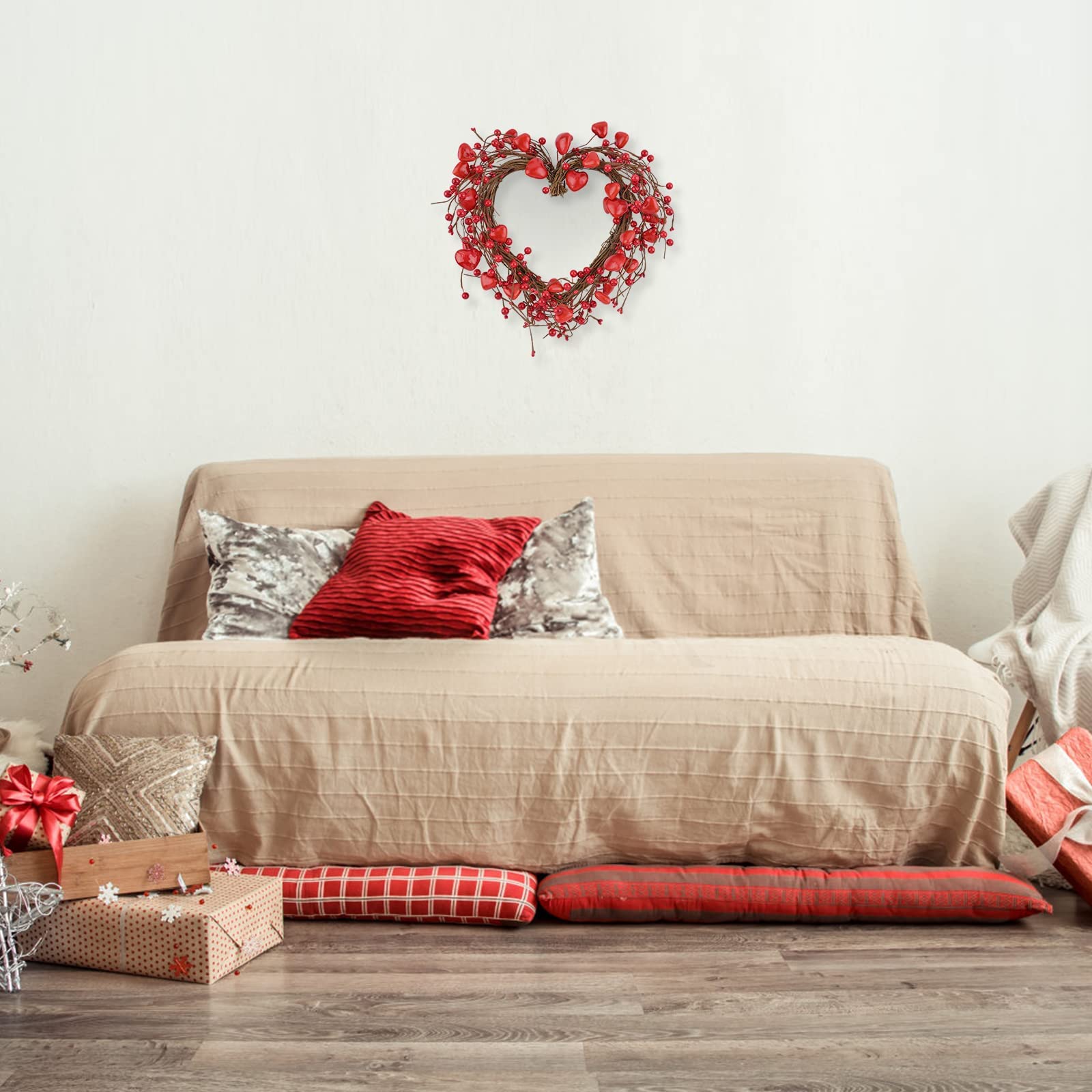 Amazon.co.jp: Dolicer 14インチ バレンタインデーリース ハート型